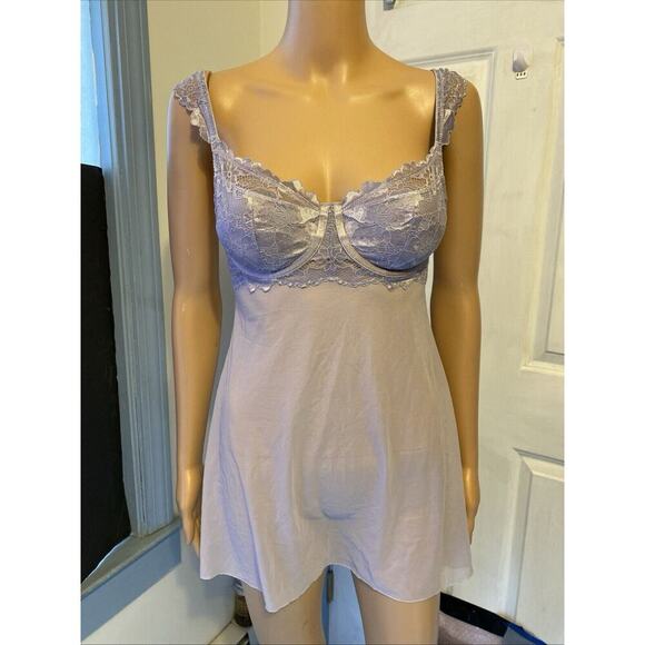 Auden Intimates Purple Lace Mesh Babydoll Chemise Nightie Lingerie Sexy Fairy S - Picture 12 of 12